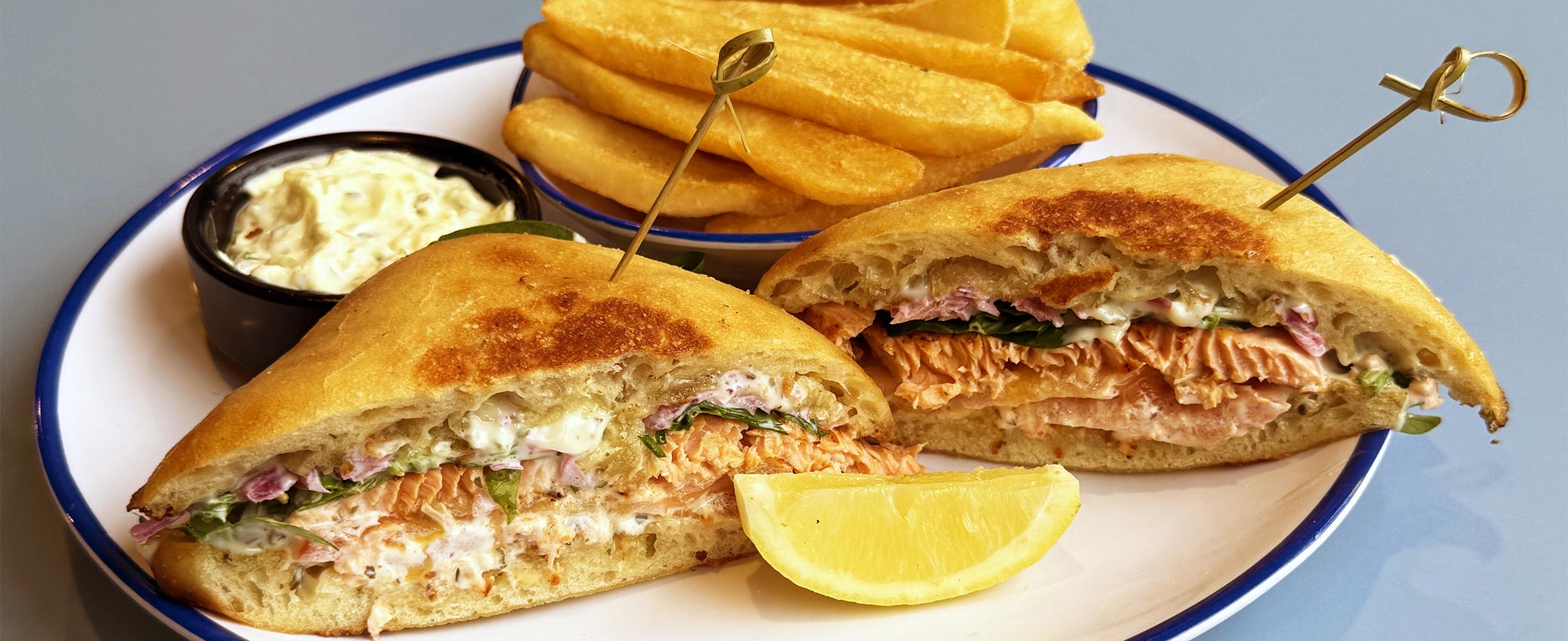 Salmon sandwich is always made with the highest quality salmon we can find.